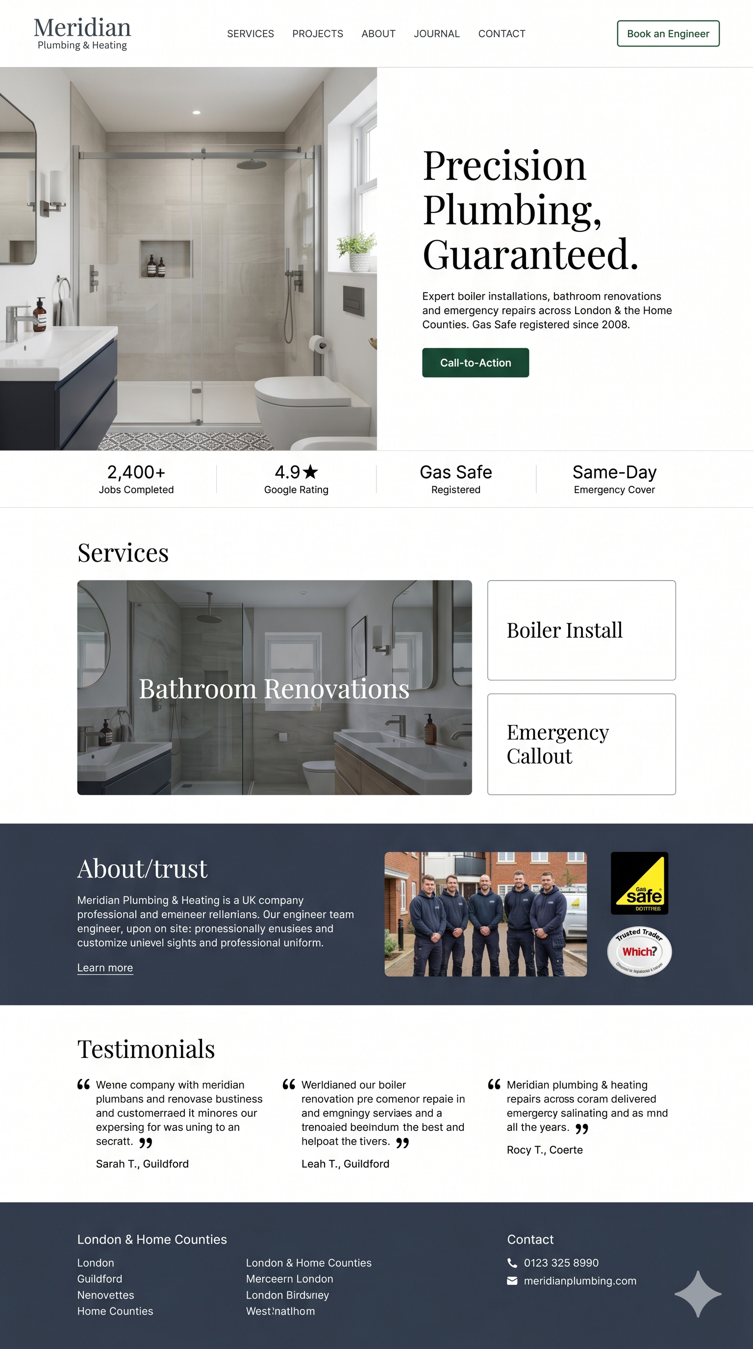Meridian Plumbing & Heating — website built by Digital Rebuild